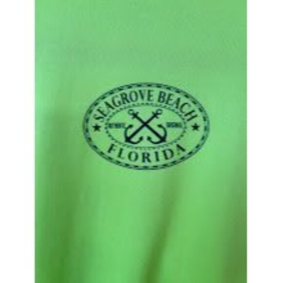 Seagrove Beach Florida Neon Green‎ Long Sleeve Sport Shirt M - Picture 6 of 6